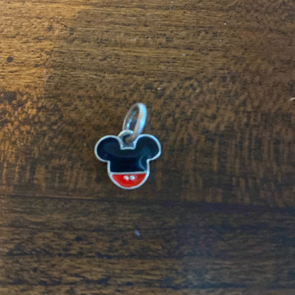 Pandora Retired Mickey Mouse Icon Dangle Enamel Charm Sterling Silver